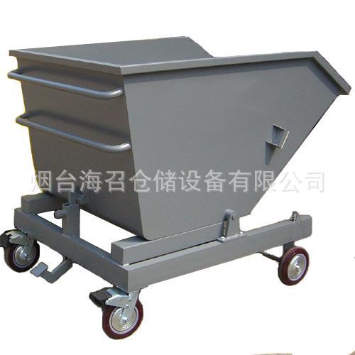 山東青島批發(fā)車間重型鐵屑車自卸式移動工具車鋁屑回收手推車-煙臺海召